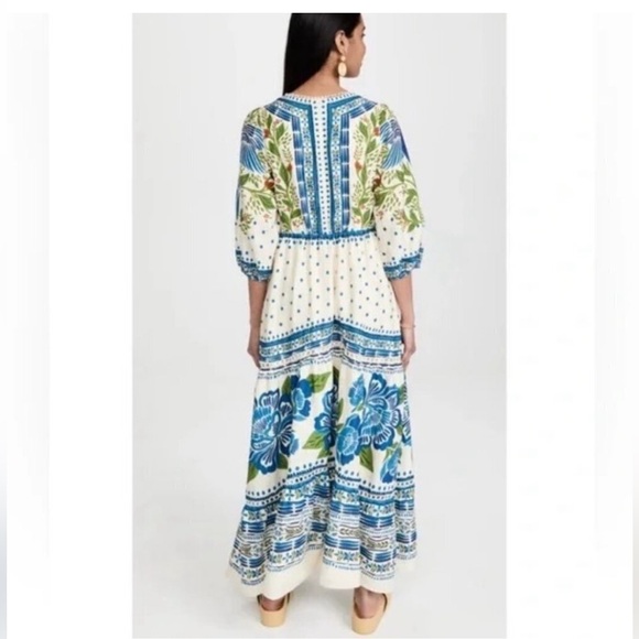 Farm Rio Macaw Flight Tiered Maxi Dress Size XS - Picture 5 of 7